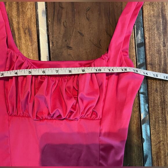 Pink Ruched Crop Tank Top | Size Small - Picture 4 of 4